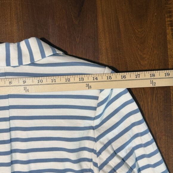 Lauren Ralph Lauren Striped Cotton Blazer Womens M Blue White Coastal Preppy - Picture 9 of 13